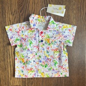 Little Moon Paint Splatter Polo Shirt
